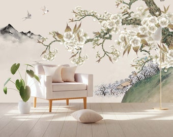 Vintage Floral Self Adhesive Peel and Stick Retro Flower Nostalgic Removable Non-Pasted Textured Wallpaper