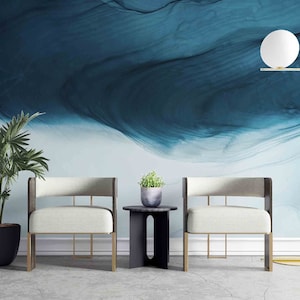 Abstract Fluid Sea Ocean Texture Luxury Background Wallpaper, Peel and Stick / Non-Pasted Textured Removable Mural