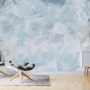 Brush Soft Splash Self Adhesive Peel and Stick Wall Decoration Turquoise Ink Non-pasted Textured  Removable Wallpaper