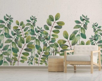 Tuinplanten Vintage Achtergrond Groene Bladeren Verwisselbare Wallpaper
