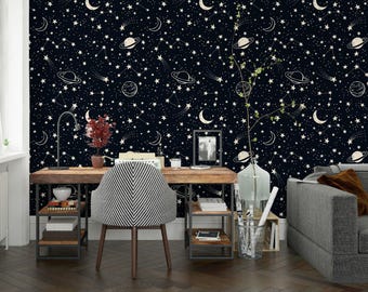 Space Planets Peel and Stick Wallpaper: Constellations, Stars