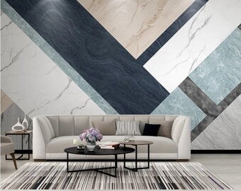 Marble Texture Geometric Design Luxury Self Adhesive Peel and Stick Wall Sticker Removable Non-Pasted Textured Wallpaper