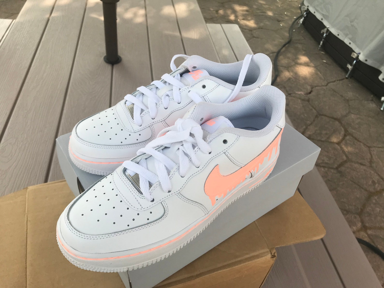 brown painted air force ones