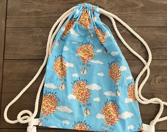 Handmade Disney Up drawstring backpack