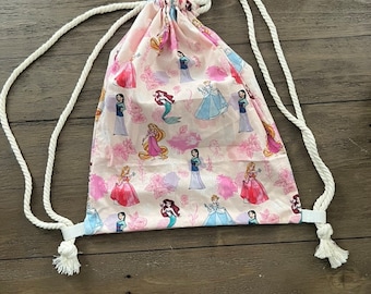Handmade Disney princess drawstring backpack