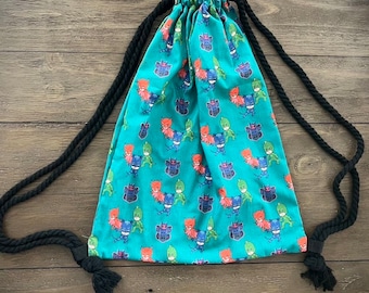 Handmade PJ masks drawstring backpack