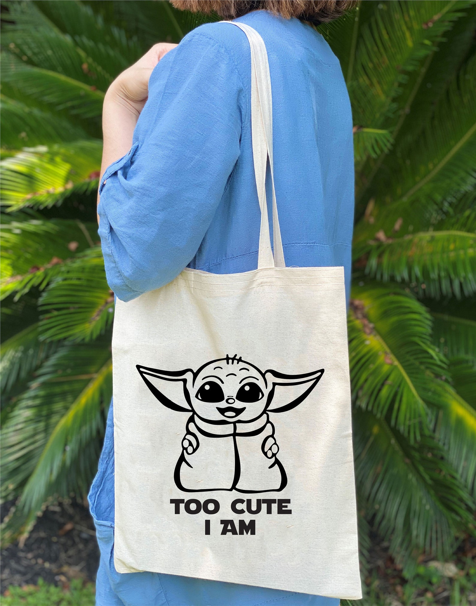 Baby Yoda Tote Bag Cotton Shoulder Bag Etsy