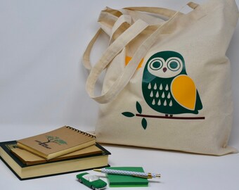 Upetstory Trendy Owl Canvas Tote Bag for School Travel and Shopping Upetstory Trendy Owl Canvas Tote Bag for School Travel and Shopping