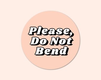 Do Not Bend Circle Stickers | Branded Packaging | Small Business Supplies | Labels for Envelopes | Bulk Packaging Stickers | 30 per Sheet