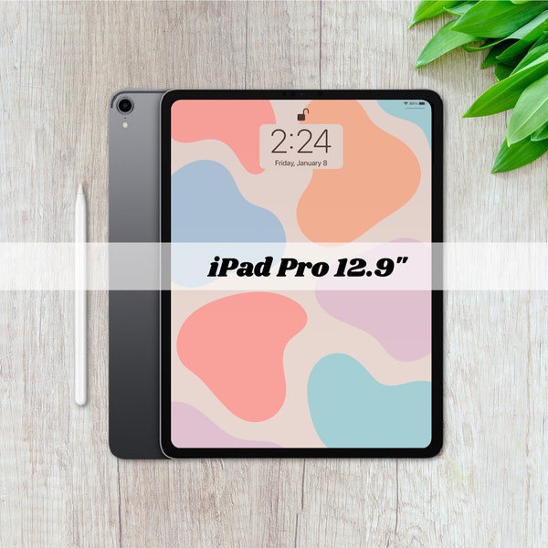 iPad Pro 12.9 Inch Wallpaper | Abstract | Modern | Colourful Design | Pastel Digital Design | Minimalistic | Digital Download | Set of 2