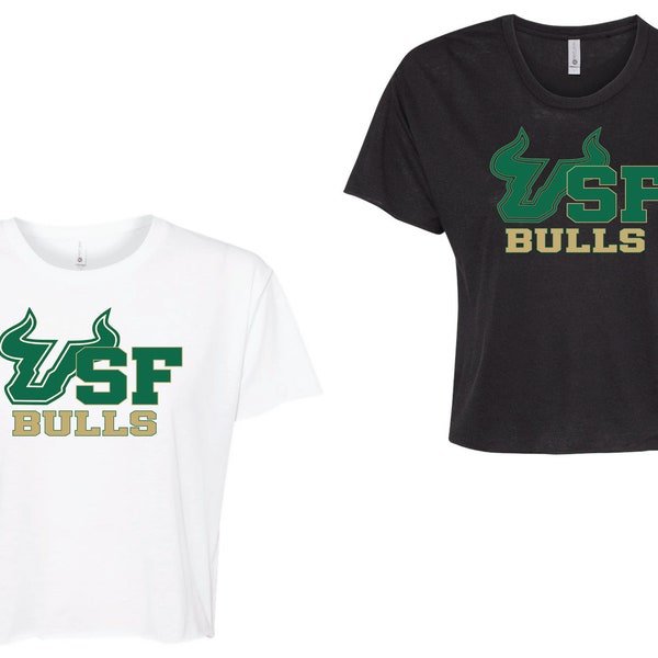 USF Bulls Crop Top T-shirt White or Black options