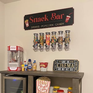 Custom Snack Bar Sign, Home Theater, Theater Decor, Theater Room Sign, Movie Decor, Concession Sign