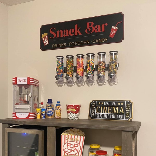 Custom Snack Bar Sign, Home Theater, Theater Decor, Theater Room Sign, Movie Decor, Concession Sign