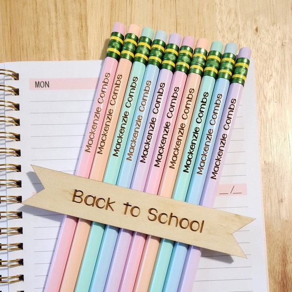 Personalized Pastel Ticonderoga Pencils, Best Pencils, #2 Graphite, Pencils Teachers Love, Engraved Pastel Pencils
