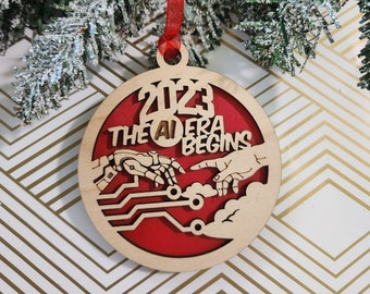 2023 AI Robot Ornament, Satire Ornament, The AI ERA Begins ornament