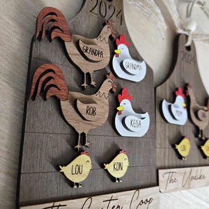 Rustic Family Chicken Coop Ornament, Chicken Family Ornament, Family Ornament 2024, Farmhouse Ornament