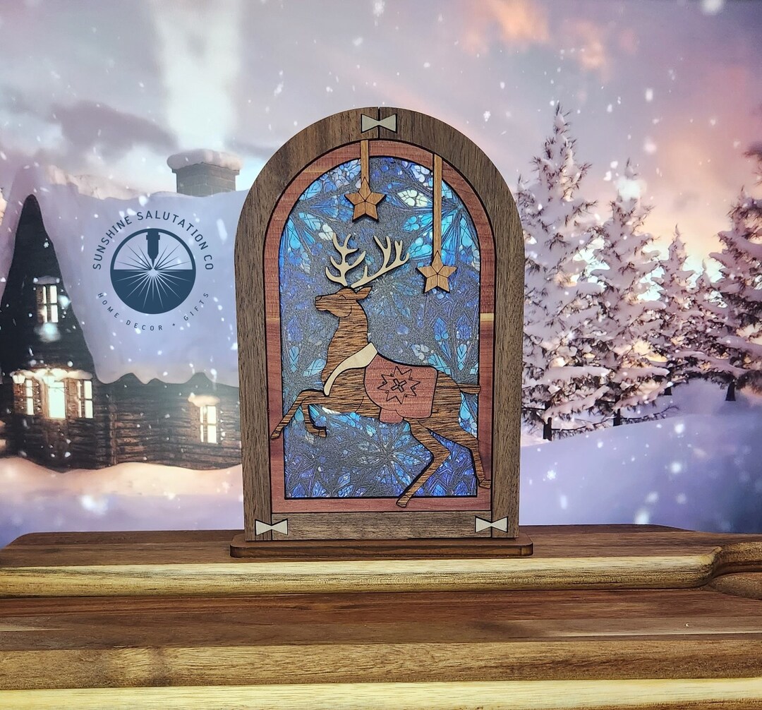 Reindeer Stained-glass Window Arch - Etsy