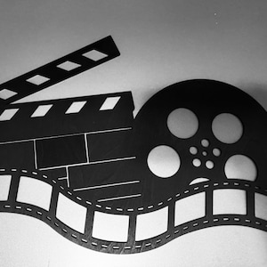 Home Movie Theater Accent Pieces, Clapboard Sign / Film Reel sign