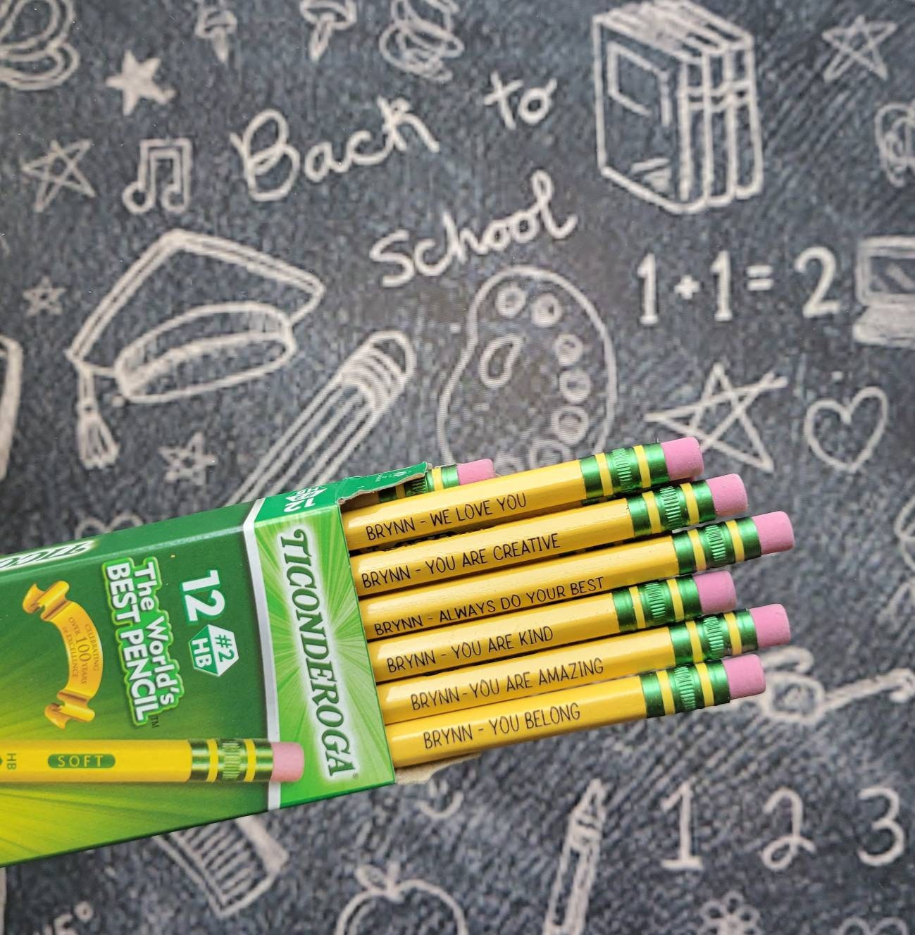 Custom Engraved Ticonderoga Pencils Affirmation Pencils Etsy