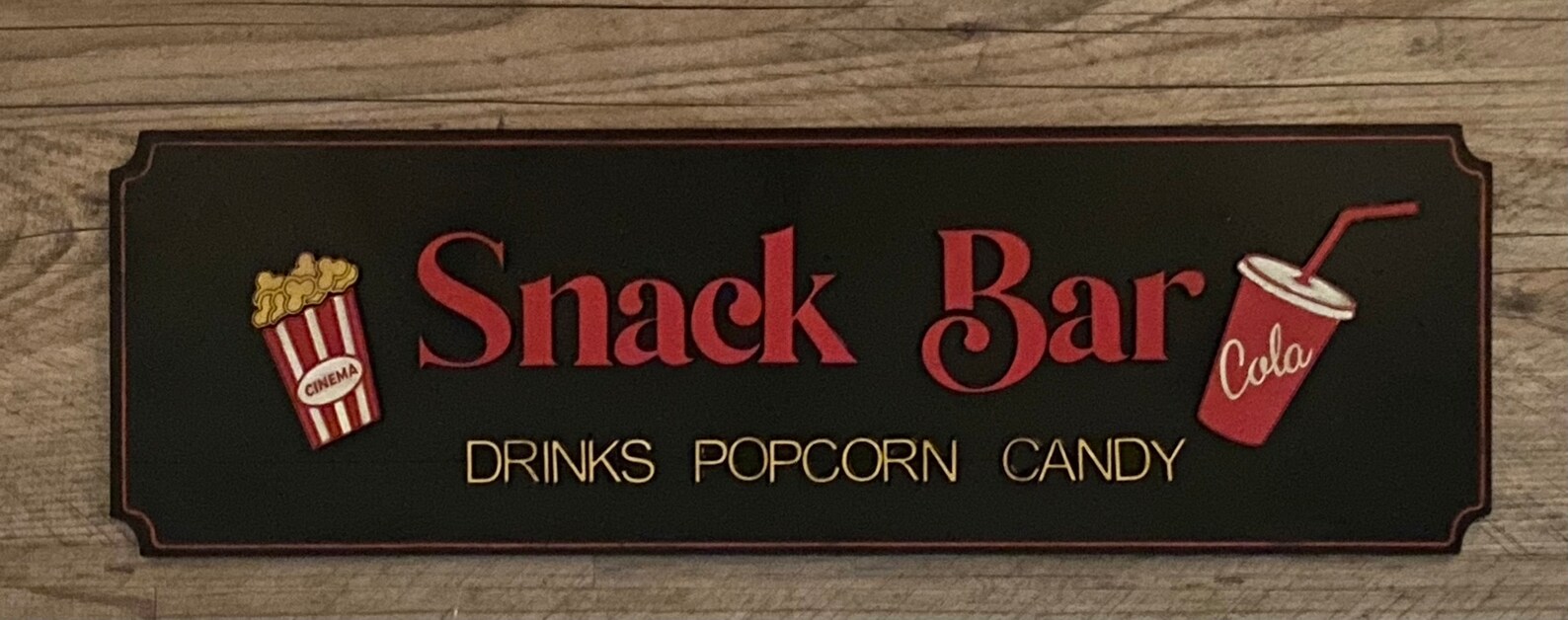 Custom Snack Bar Sign Home Theater Theater Decor Theater Etsy