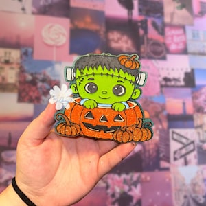 Baby Frank in a Jack-O-Lantern Car Freshie