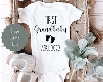 Baby Announcement Onesie®, First Grandbaby Pregnancy Announcement Onesie®, First Grandchild Coming Soon Bodysuit, 1st Grandchild Reveal