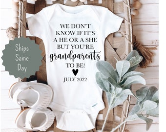 Baby Announcement to Grandparents Onesie®, Pregnancy Announcement Onesie®, Surprise Grandparents Custom Announcement, Funny Cute Baby Reveal
