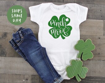 Pinch Proof Onesie®, St. Patrick's Day Bodysuit, Shamrock Shirt for Girl or Boy, Cute Baby Toddler Unisex St. Patrick's Day Bodysuit