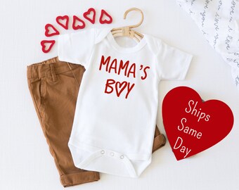 mama's boy baby shirt