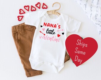 Grandma/'s Sweet Heart Valentines Day Baby Outfit Toddler Valentine/'s Day Shirt Newborn 1st Valentine Nana Valentines Day Baby Clothes
