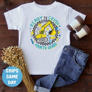 4th Grade Shirt, Fourth Grade Shirt for Boys, Back To School Tee, First Day of School Boys Shirt, Ready to Crush Fourth Grade Dozer T-Shirt
