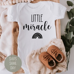Little Miracle Baby Onesies®, Pregnancy Announcement Baby Bodysuit, IVF Baby Onesie®, Rainbow Baby Onesie®