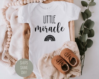 Little Miracle Baby Onesies®, Pregnancy Announcement Baby Bodysuit, IVF Baby Onesie®, Rainbow Baby Onesie®