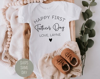 Happy First Father's Day Onesie®, Happy 1st Fathers Day Gift, Personalized First Fathers Day Shirt, 1st Father's Day Gift for New Dad
