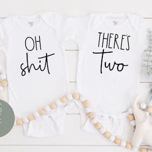Twins Pregnancy Announcement Onesie®, Funny Twin Baby Onesies®, Twins Pregnancy Reveal Onesie®, Cute Twin Baby Bodysuits