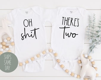Twins Pregnancy Announcement Onesie®, Funny Twin Baby Onesies®, Twins Pregnancy Reveal Onesie®, Cute Twin Baby Bodysuits