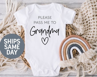 Funny Baby Onesie®,Baby announcement, Cute Baby Shower Gift, Pass Me To My Grandma Bodysuit, Funny Baby Clothes, Cute Grandmother Romper