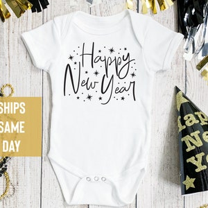 Happy New Year Onesie®, 2023 New Year Onesie®, New Year&#39;s Baby Outfit, Baby Announcement Onesie®, Baby Shower Gift