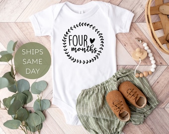 Month Birthday Onesie®, Milestone Baby Clothes, four Month Birthday Bodysuit, 4 Month Birthday, Four Months Onesie®