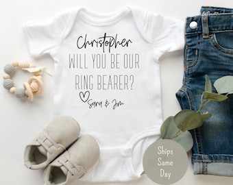 Ring Bearer Proposal-Ring Bearer Personalized Onesie®, Will You Be My Ring Bearer Proposal Baby Custom Onesie® Baby Announcement Onesie®