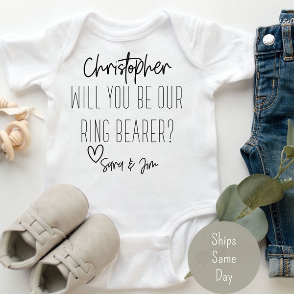Ring Bearer Proposal-Ring Bearer Personalized Onesie®, Will You Be My Ring Bearer Proposal Baby Custom Onesie® Baby Announcement
