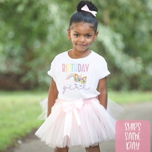 Unicorn Rainbow Birthday Girl Shirt, Girl Birthday T-Shirt, Girls Rainbow Unicorn Birthday, Custom Personalized Name and Year Birthday Shirt image 7