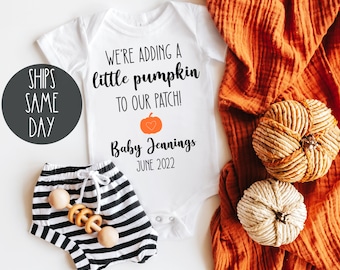 Little Pumpkin Custom Baby Onesie®, Halloween Pregnancy Announcement Onesie®, Pregnancy Announcement Onesie®, Fall Baby Announcement Onesie®