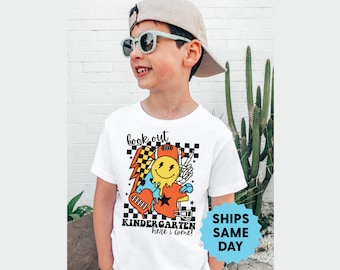 Look Out Kindergarten Here I Come Shirt, Kindergarten Shirt for Boys, Back To School Tee, First Day of Kindergarten Boys Shirt
