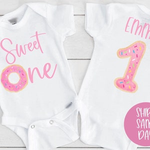 Sweet One Onesie®,  Sweet One Birthday Baby Shirt, Donut Birthday Bodysuit,  First Birthday Shirt, 1st Birthday Onsie, Donut Birthday Party