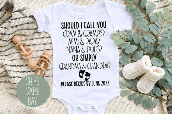 Baby Announcement to Grandparents Personalized Onesie®, Pregnancy  Announcement Onesie®, Should I Call You Onesie®, Cute Grandparents Onesie®  