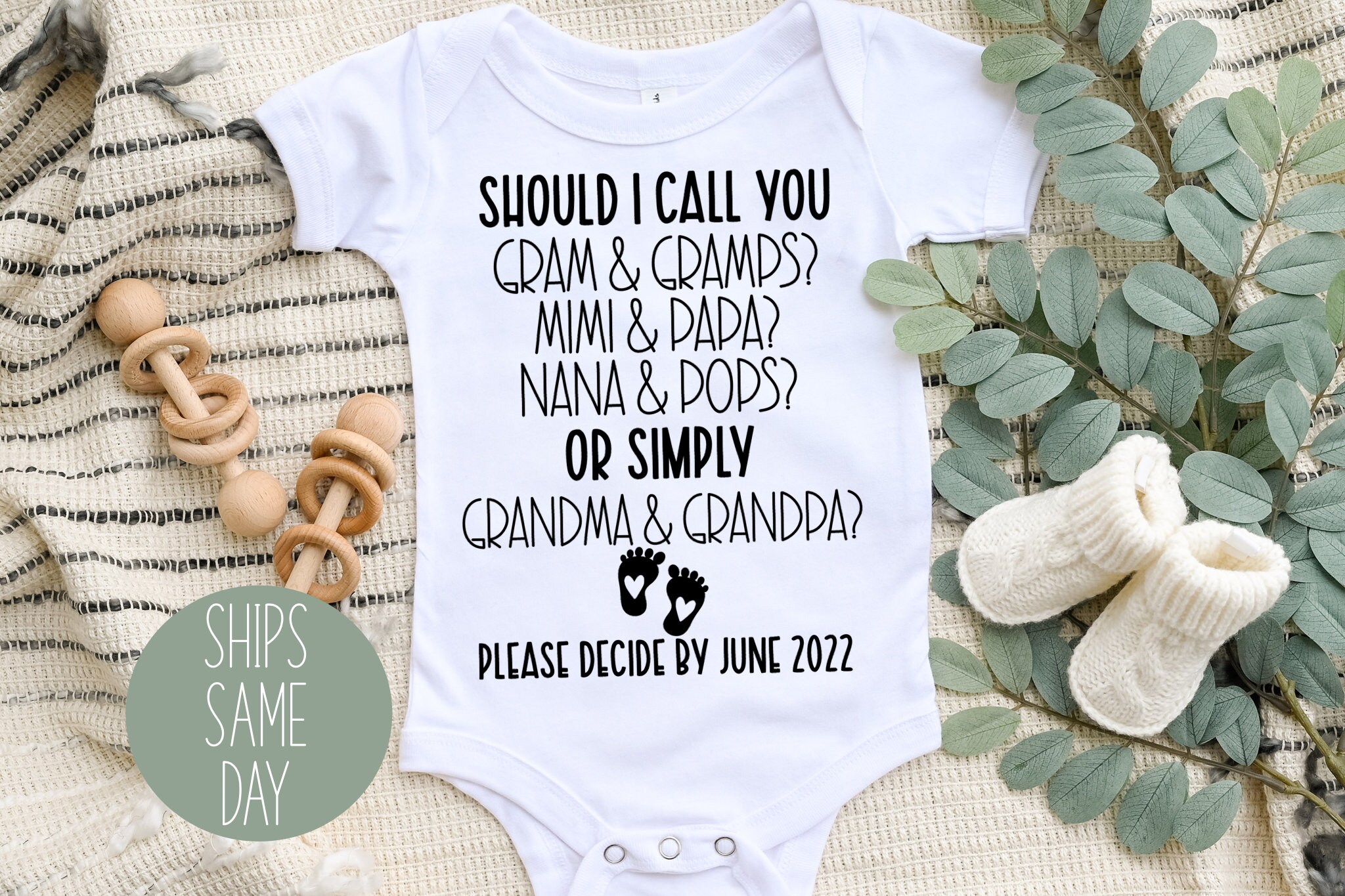 thumbnail image 2 of Pregnancy Announcement Grandparents Bodysuit Baby Vest 2 of 14