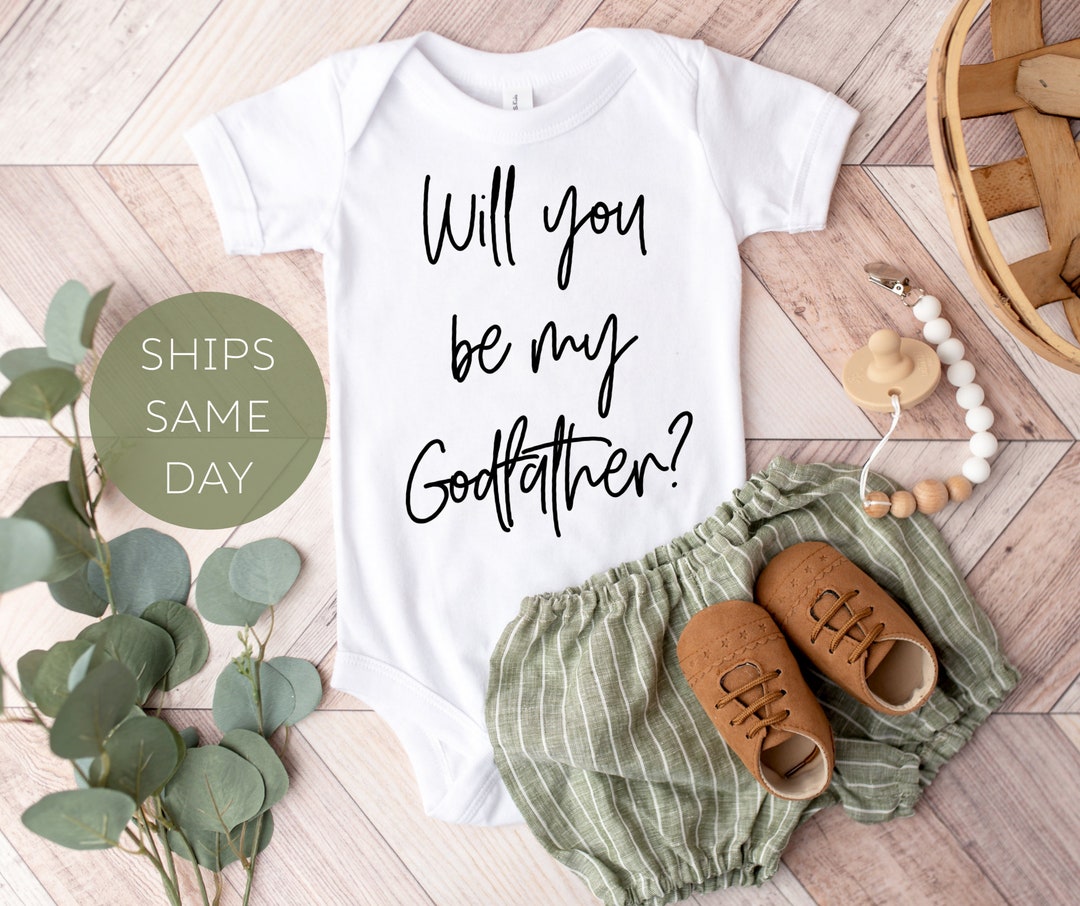 Will You Be My Godfather Onesie ®, Baby Announcement Onesie