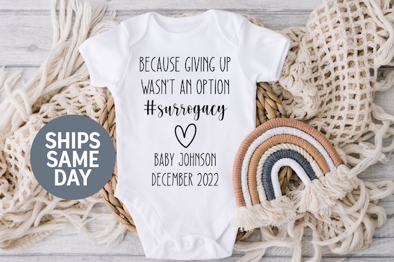 Baby Announcement Onesie Surrogate Pregnancy Announcement Cute