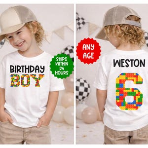 Building Block Birthday Shirt, Custom Builder Theme Party Top
